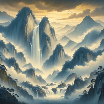 望庐山瀑布 (Lushan Waterfall)